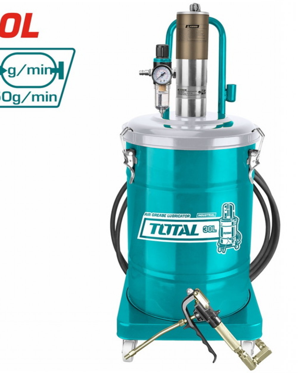 TOTAL THT118302 Professional Air Grease Lubricator 30Lit